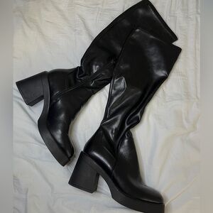 Black knee high boots
